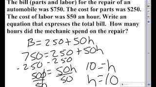 Write and solve linear equations from descriptions day 2 video