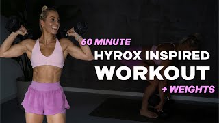 60 MIN HYROX INSPIRED WORKOUT | Full Body Crusher | Strength + Conditioning | + Weights | + Repeat