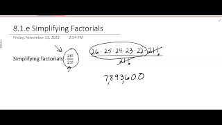 8.1.e Simplifying Factorials