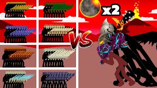 100 Of Every Swordwraths Skin Vs 2 Giant, Giant leader, Final Boss | Stick War Legacy