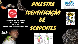 PALESTRA IDENTIFICAÇÃO DE SERPENTES - 29 de Março 19:00 horas de Brasília