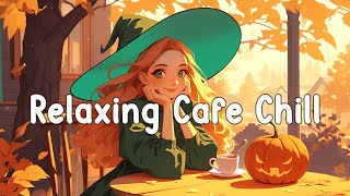 Relaxing Cafe Chill ☕ Autumn Village Halloween Ambience|Lofi relax/Study/Work