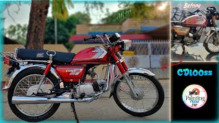 Hero Honda CD100ss Mirror Red Orginal Design Restoration | PaintingFromCm.