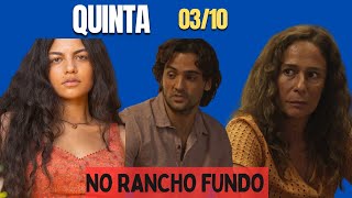 NOVELA NO RANCHO FUNDO- Resumo do Capítulo de Hoje 03/10 - QUINTA-FEIRA