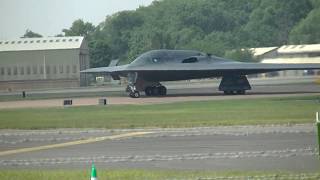 Spirit of New York B2 leaving Fairford - Jun 17