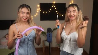 Twin ASMR | Dual Triggers for Maximum Tingles | น้องสาวฝาแฝด ASMR Thai