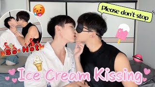 So Hot🔥 Couple Ice Cream Kissing Challenge🍦💋 Cute Gay Couple Hot Kiss Challenge 🥵