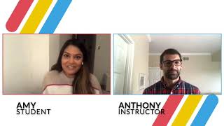 Student Amy discusses her supportive learning experience with instructor Anthony Video