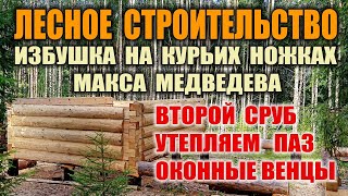 УТЕПЛЕНИЕ СРУБА. УТЕПЛЕНИЕ ДОМА СВОИМИ РУКАМИ. Как построить избу в одиночку. Бушкрафт.