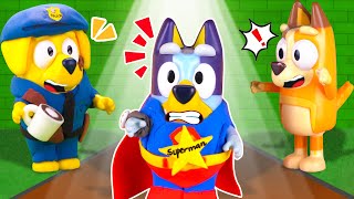 Bluey And Peppa Pig: Bluey Superman - Silly Superhero | Toy Learning Video for Kids!