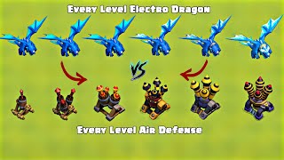 Every Level Air Defense Vs Every Level Electro Dragon | Clash of Clans #clashofclans #coc #supercell