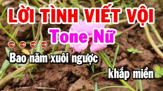 Karaoke Lời Tình Viết Vội Tone Nữ Nhạc Sống Beat Chuẩn Dễ Hát Nhất | Karaoke Tuyển Chọn