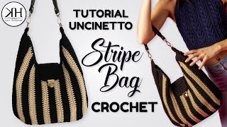 TUTORIAL BORSA UNCINETTO - "Stripe" CROCHET BAG 🌟 @KatyHandmade