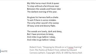 Poem of the Day- Stopping by Woods on a Snowy Evening by Robert Frost