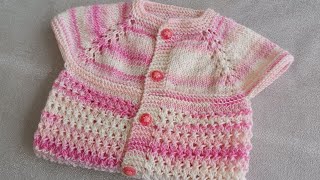 1 Yumaktan 1Yelek 🎉Yakadan Başlama Kolay Örgü Bebek Yeleği Modeli#knitting