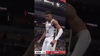 Giannis poster dunk on James Harden #nba #nbahighlights #shorts