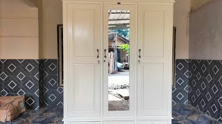 Rekomendasi Lemari Pakaian Murah Minimalis Pintu 3 Warna Putih duco Lemari Baju Minimalis Modern