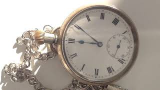 Omega pocket watch and chain, working