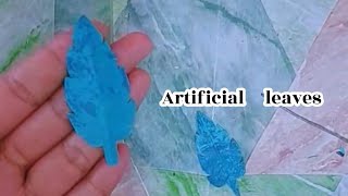 DIY artificial leaves from polythene bags 🍂 | Fake leaves from used plastic carry bags |Plastic bags