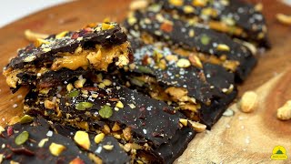 I Don’t buy snickers! Make HEALTHY Snickers Chocolate Date Bark🍫healthy and Easy😋