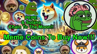 New Hyped Meme Coins UPDATE!! Pepe and Solana Coins To Buy For MASSIVE GAINS POTENTIAL!!