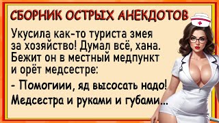 Туриста укусила змея за хозяйство! Сборник острых анекдотов! Юмор!