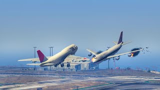 Airplane Mid Air Collision &  Emergency Landing on Abandoned Runway -GTA 5