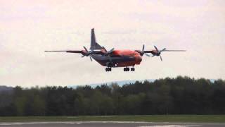 Antonov An12 Ruby Star EW-394TI landing at Luxembourg Airport Findel