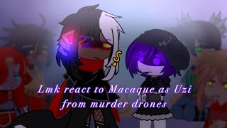 LMK react to Macaque as Uzi from Murder drones/AU/Gacha Club/LMK x Murder Drones/+ wukong as N/