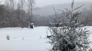 Heavy Snowstorm in The Smoky Mountains Winter