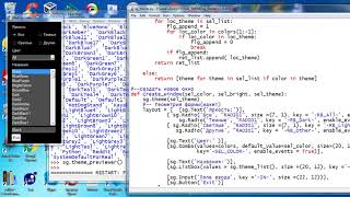 py185 PySimpleGUI - выбор цветовой темы оформления