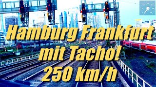 Zugfahrt Hamburg - Frankfurt mit Geschwindigkeitsanzeige - ICE4 - 250 km/h