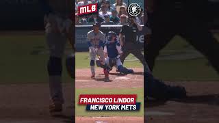 FRANCISCO LINDOR CONECTA LEADOFF HOME RUN VS DODGERS #mlb #mlbpostseason #newyorkmets