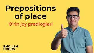 Ingliz tilida O'rin-joy PREDLOGLARI | Prepositions of place (At, in, on, above, under)