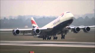 First Boeing 747-8F Departure at Düsseldorf (HD)