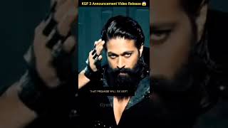 KGF 3 Announcement Video Release 😱 | kgf 3 teaser review | #shorts #kgf3