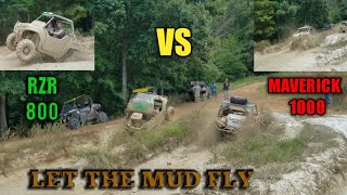 CAN-AM MAVERICK 1000 vs "MODIFIED" POLARIS RZR 800 in "THE MUD PIT"   Part 2