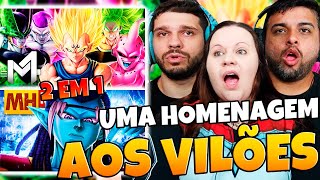 2 EM 1 VILÕES Dragon Ball | M4RKIM Vilões + MHRAP Tipo Gas 🌀 | FAMILY REACTS