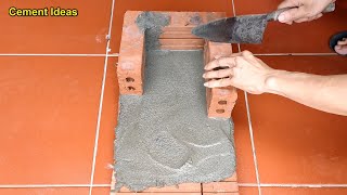 Creative rocket stove from cement and red brick - A stove that saves firewood