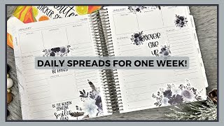 Seven Spreads in a Daily Planner | Amber Plans Her Day Stickers