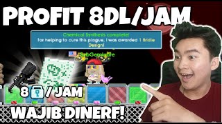 Profit 8DL/Jam!! WAJIB DINERF INI PARAH! | Growtopia Profit 2023