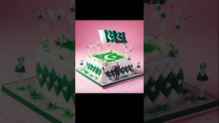 Pakistani flag cake decorating wishes Happy moment with a sweet #Shorts #flagcake #viral #subscribe