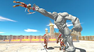 Stone Hulk vs Ancient Humans Army on Lava Castle - Animal Revolt Battle Simulator