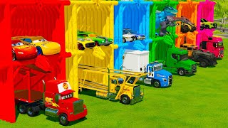 TRANSPORTING POLICE CARS, HOT WHEELS & CARS WITH BIG TRUCKS! Farming Simulator 22