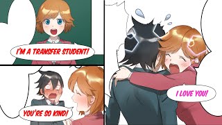 ［Manga dub］I helped a cute transfer student so got confessed by her and...［RomCom］