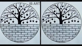 Easy circle scenery drawing || Circle drawing for beginners |Easy drawing ideas for beginner/ IB ART