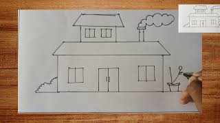 House Drawing | Ghar Drawing | My Home Art😘 | Easy House Drawing | House Drawing With Pencil  Easy