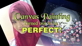 Canvas Painting for beginners |How to Paint flowers | Painting tutorial | Zaara Ki Duniya