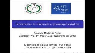 Fundamentos de informação e computação quânticas - Alexandre Montalvão Araújo