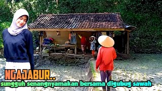 Dijamin Betah.. Makan Bersama Di Gubug Sawah Pedalaman kuningan